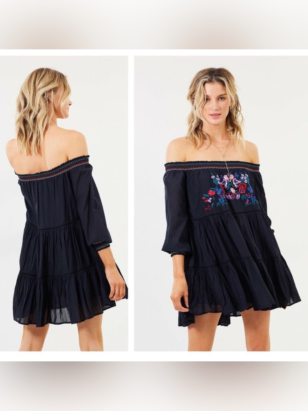 Free People embroidered off the shoulder dress - Picture 5 of 5